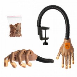 Mano didattica snodata con unghie intercambiabili