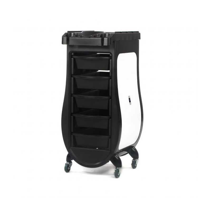 Carrello 5 scomparti nero/bianco