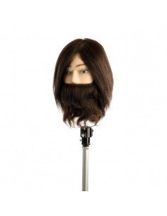 testa studio capelli umani con barba e baffi